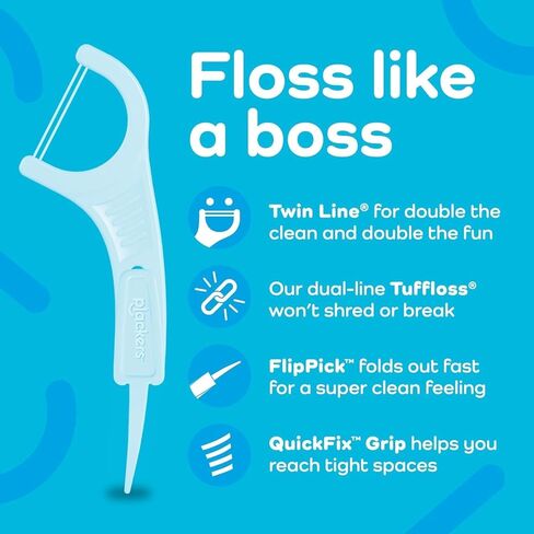 Plackers 303290518 Twin Line Whitening Floss Picks, Blue, 75 Count (Pack of 4) in Saudi Arabia
