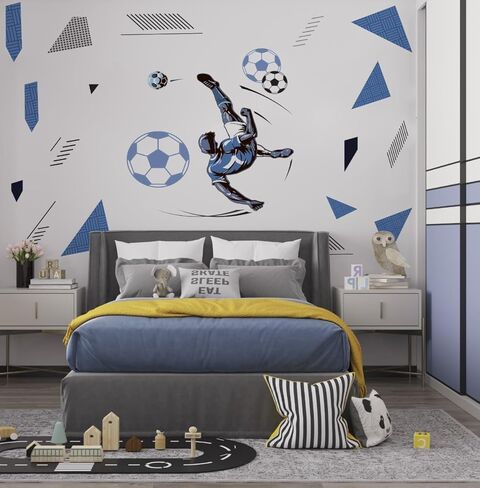ملصق حائط للأطفال بطابع كرة القدم، ملصق حائط لكرة القدم، ملصق حائط لتزيين غرفة الأطفال in Kuwait