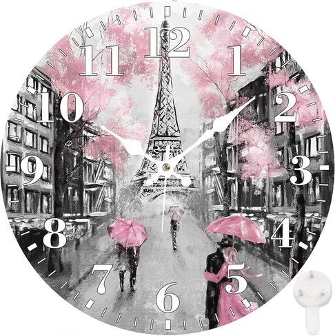 Identiy Round Wall Clock Silent Battery Operated, Purple Galaxy Starry Sky 12 Inch Non-Ticking Easy to Read Display Round Analog Wall Clock Decorative for Office,Bedroom,Living Room and Kitchen in Saudi Arabia