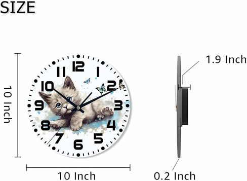 هريرة تلعب مع ساعة حائط على شكل فراشة تعمل بالبطارية، ساعة حائط لطيفة على شكل مخلب قطة لطيفة للخدش، ساعة حائط صامتة غير موقوتة ذات جودة كوارتز 10 بوصة، ساعة مستديرة سهلة القراءة للمكتب المنزلي in Kuwait