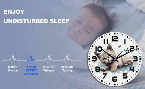 هريرة تلعب مع ساعة حائط على شكل فراشة تعمل بالبطارية، ساعة حائط لطيفة على شكل مخلب قطة لطيفة للخدش، ساعة حائط صامتة غير موقوتة ذات جودة كوارتز 10 بوصة، ساعة مستديرة سهلة القراءة للمكتب المنزلي in Kuwait
