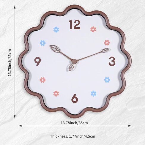 ساعة حائط، ساعات حائط صغيرة حديثة تعمل بالبطارية 14 بوصة، صامتة غير موقوتة كلاسيكية تناظرية للمكتب، المنزل، غرفة المعيشة، الحمام، المطبخ، غرفة النوم، المدرسة (الشوكولاتة) in Kuwait