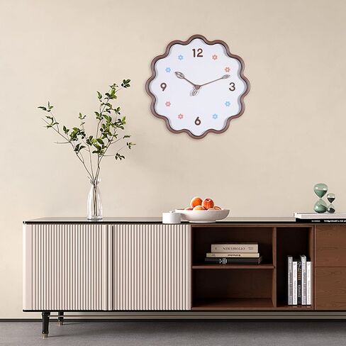 ساعة حائط، ساعات حائط صغيرة حديثة تعمل بالبطارية 14 بوصة، صامتة غير موقوتة كلاسيكية تناظرية للمكتب، المنزل، غرفة المعيشة، الحمام، المطبخ، غرفة النوم، المدرسة (الشوكولاتة) in Kuwait