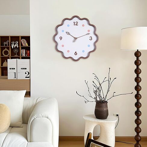 ساعة حائط، ساعات حائط صغيرة حديثة تعمل بالبطارية 14 بوصة، صامتة غير موقوتة كلاسيكية تناظرية للمكتب، المنزل، غرفة المعيشة، الحمام، المطبخ، غرفة النوم، المدرسة (الشوكولاتة) in Kuwait