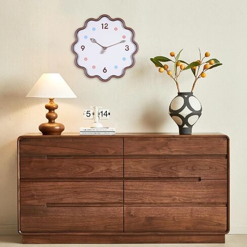 ساعة حائط، ساعات حائط صغيرة حديثة تعمل بالبطارية 14 بوصة، صامتة غير موقوتة كلاسيكية تناظرية للمكتب، المنزل، غرفة المعيشة، الحمام، المطبخ، غرفة النوم، المدرسة (الشوكولاتة) in Kuwait