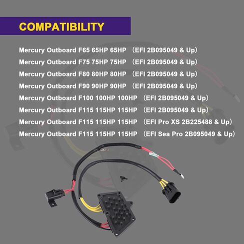 8M0088351 Voltage Regulator Replacement for Mercury Outboard 65-115HP 4-Stroke EFI Engines – Fits 75HP 80HP 90HP 100HP 115HP Mariner SEAPRO Pro XS Replaces 8M0133642 in Kuwait