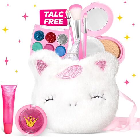 ULOVEME Kids Real Makeup Kit for Little Girls - Real, Non Toxic, Washable Make Up Toy - Umicorn Toys Gift for 3 4 5 6 7 8 9 10 12 Years Old Girls Birthday (Pink Umicorn) in Kuwait