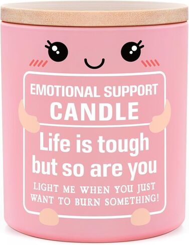 Funny Emotional Support Candle 10Oz, Inspirational, Positive Affirmation, Encouragement, Stress Relief Gifts for Women Friends Coworkers, Life is Tough But So are You Soy Wax Scented Candles in Kuwait