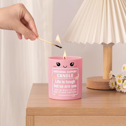 Funny Emotional Support Candle 10Oz, Inspirational, Positive Affirmation, Encouragement, Stress Relief Gifts for Women Friends Coworkers, Life is Tough But So are You Soy Wax Scented Candles in Kuwait