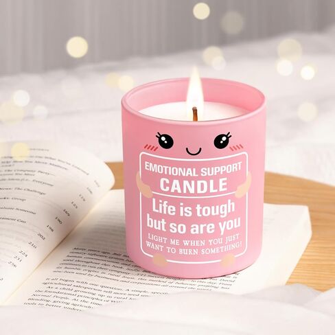 Funny Emotional Support Candle 10Oz, Inspirational, Positive Affirmation, Encouragement, Stress Relief Gifts for Women Friends Coworkers, Life is Tough But So are You Soy Wax Scented Candles in Kuwait