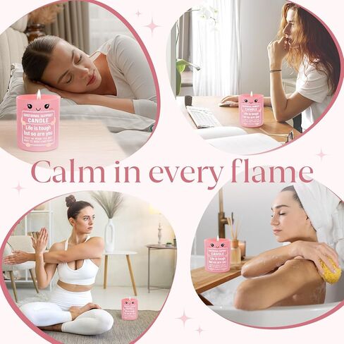 Funny Emotional Support Candle 10Oz, Inspirational, Positive Affirmation, Encouragement, Stress Relief Gifts for Women Friends Coworkers, Life is Tough But So are You Soy Wax Scented Candles in Kuwait