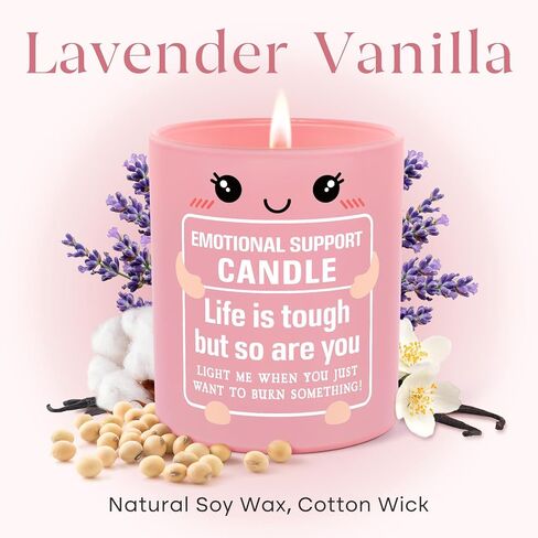 Funny Emotional Support Candle 10Oz, Inspirational, Positive Affirmation, Encouragement, Stress Relief Gifts for Women Friends Coworkers, Life is Tough But So are You Soy Wax Scented Candles in Kuwait
