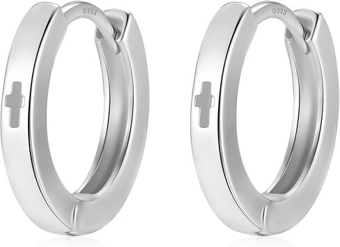 أقراط صغيرة متقاطعة من الفضة الإسترليني عيار 925 للنساء مطلية بالذهب عيار 14 قيراط أقراط صغيرة مجوفة متقاطعة للنساء in Kuwait