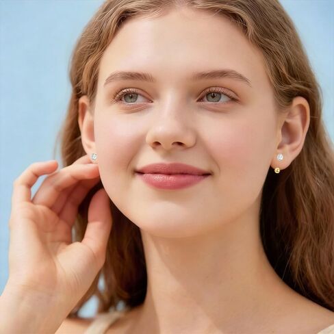 3 Pairs Backless Earrings for Women, Half Hoop Earrings Tiny Huggie Hoop Earrings Screw Back Small Stud with Cubic Zirconia, No Back Small Cartilage Jewelry Accessrioes in Kuwait