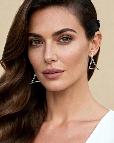 Big Silver Triangle Hoop Earrings for Women Geometric Hypoallergenic Minimalist Earrings for Daily in Kuwait