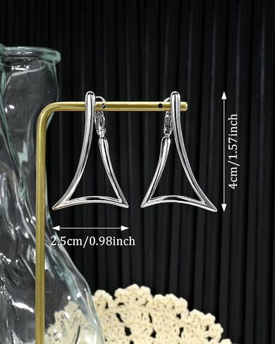 Big Silver Triangle Hoop Earrings for Women Geometric Hypoallergenic Minimalist Earrings for Daily in Kuwait
