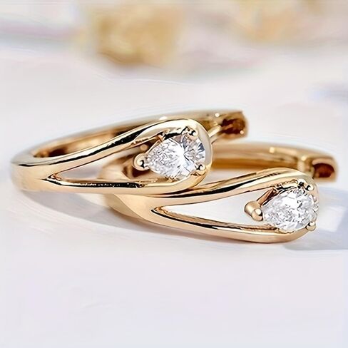 Gold Plated White & Pink Cubic Zirconia Hoop Earrings for Women Wedding Bridal Daily Evening Parties Wear Lightweight Jewelry Earring Gift for Her in Saudi Arabia