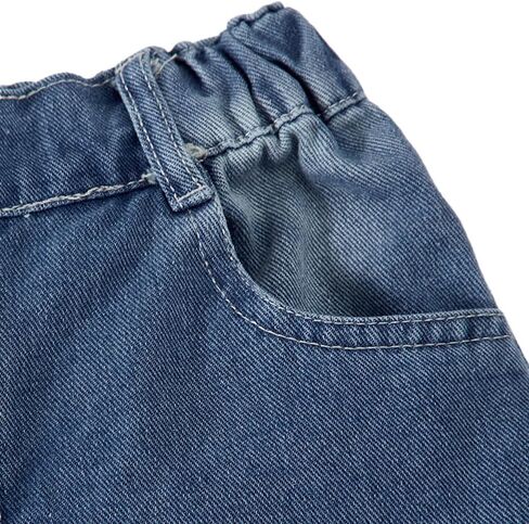 Nivne Tco Teen Girl Baggy Jeans Casual Elastic Waist & Zipper Fly Loose Fit Denim Trousers Wide Leg Denim Pants with Pockets in Saudi Arabia
