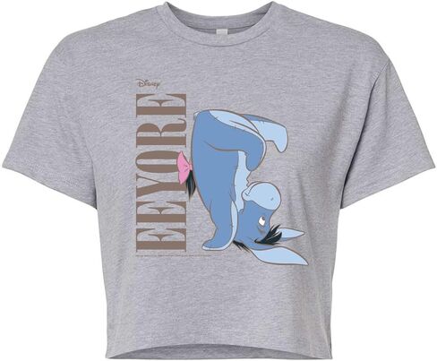 Disney - Winnie The Pooh - Muted Eeyore - Juniors Cropped Cotton Blend T-Shirt in Saudi Arabia
