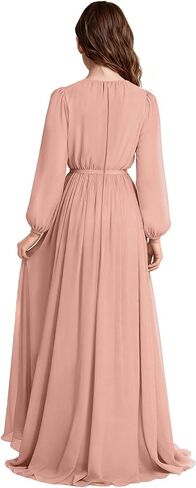 Long Sleeve Junior Bridesmaid Dresses Chiffon Flower Girl Dress Wedding Guest Dress Girls Formal Pageant Party Gown in Saudi Arabia