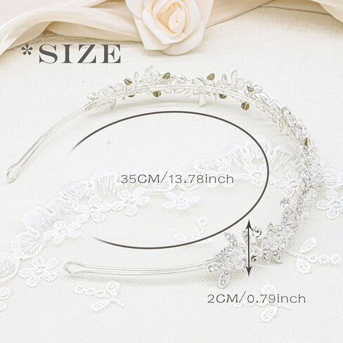 Oriamour Flower Girl Headbands, Flower Girl Hair Accessory, Silver Wedding Headpiece for Girls, Princess Crystal Hair Accessories with Clear Beads for Birthday, Party, First Communion,Wedding in Kuwait