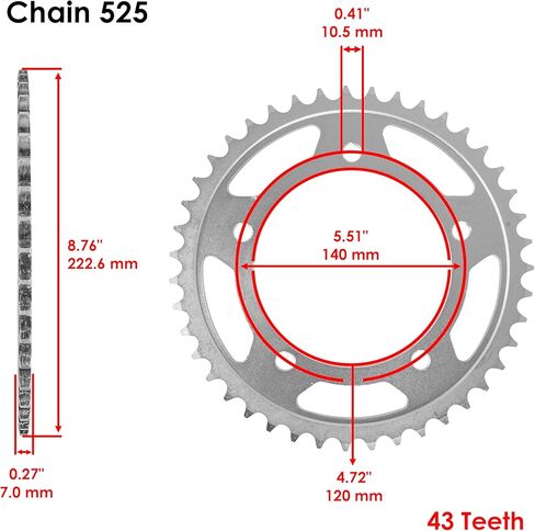 Caltric Red O-Ring Drive Chain & Sprockets Kit Compatible with Suzuki 600 Gsx-R600 Gsxr600 2006-2010 in Saudi Arabia