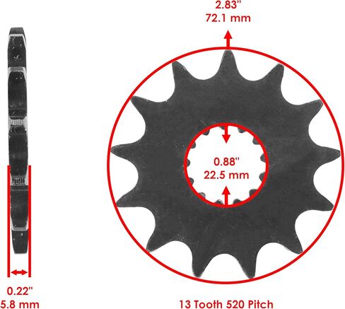 Caltric Front Drive Chain Sprocket Compatible with Yamaha YZ450F 2007-2023/ YZ450FX 2016-2022 / 9383E-13233-00 5TJ-17460-00-00 Teeth 13 in Saudi Arabia
