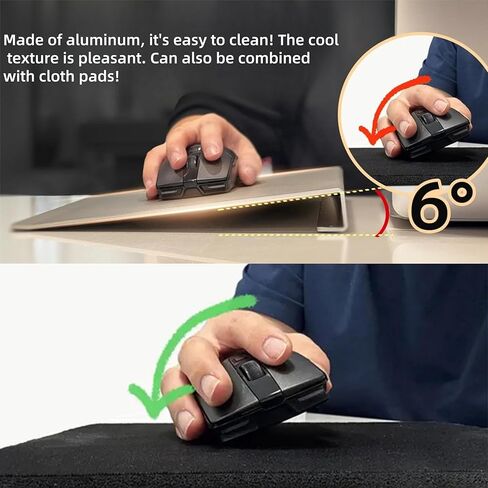 New Ergonomic Mouse Pad 6-Degree Tilt, Aluminum Alloy, 2 Ways to Use, Completely Relax Your Wrist in Saudi Arabia