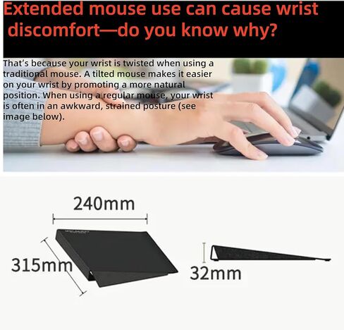 New Ergonomic Mouse Pad 6-Degree Tilt, Aluminum Alloy, 2 Ways to Use, Completely Relax Your Wrist in Saudi Arabia