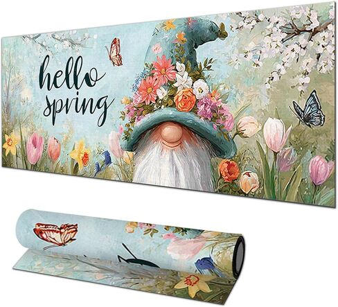 لوحة ماوس ألعاب Hello Spring Gnome مقاس XL مقاس 31.5x11.8 بوصة غير قابلة للانزلاق ولوحة حماية لسطح المكتب وبساط دياتوميت كبير لملحقات المنزل والمكتب in Kuwait