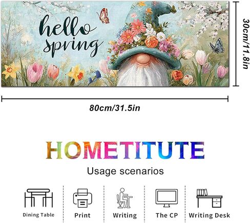 لوحة ماوس ألعاب Hello Spring Gnome مقاس XL مقاس 31.5x11.8 بوصة غير قابلة للانزلاق ولوحة حماية لسطح المكتب وبساط دياتوميت كبير لملحقات المنزل والمكتب in Kuwait