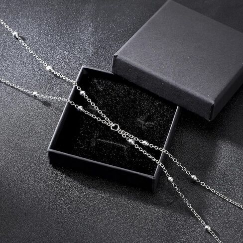 Thinp Silver Waist Chain, Layered Belly Chain for The Waist Adjustable Body Chains with Satellite Beads Waterproof Sexy Bikini Beach Body Jewelry Accessories for Women and Girls in Saudi Arabia