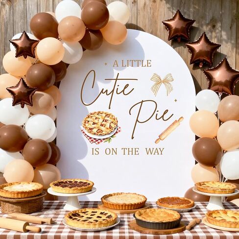 ملصق حائط A Little Cutie Pie is on The Way لتزيين حفلات استقبال المولود الجديد، ملصق على شكل قوس بالون يكشف عن نوع الجنس، لوازم الحفلات in Kuwait
