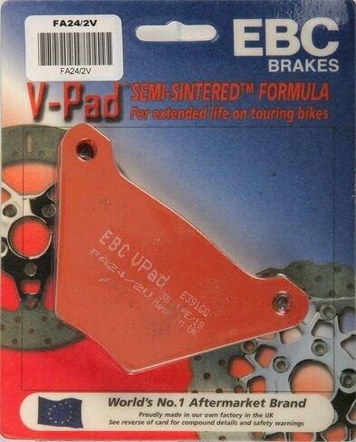 EBC 73-83 Compatible with Harley Davidson FX FL Rear Semi-Sintered V Brake Pads FA24/2V in Saudi Arabia