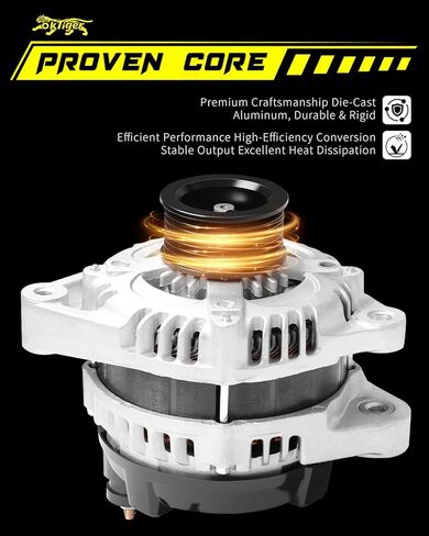 Oktiger Alternator for Honda Accord 2008 2009 2010 2011 2012 Ex Lx Ex-l Lx-p Lx-s Se 2.4L, for Acura Tsx 2009-2014, 2.4L L4 12V 130A Clockwise 7-Groove Pulley, OE 31100-R40-A01 in Kuwait