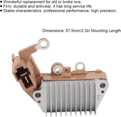 Alternator Voltage Regulator 2.3in Mounting Length, Plastic and Metal Construction - High Precision Voltage Control, Durable Replacement for and More in Kuwait