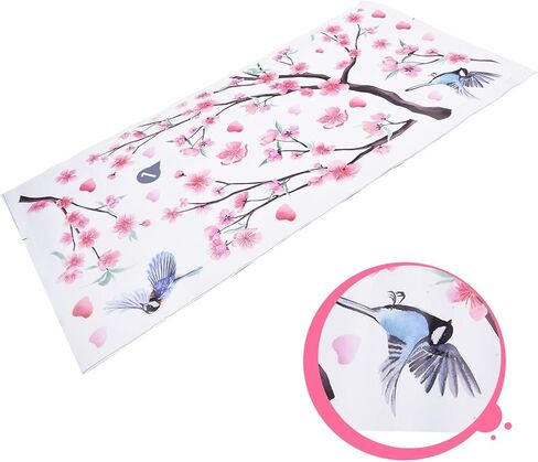 Cherry Blossom Wall Stickers Home Decoration PVC Transparent Film Waterproof for Living Room Bedroom Office Wall Decor in Saudi Arabia