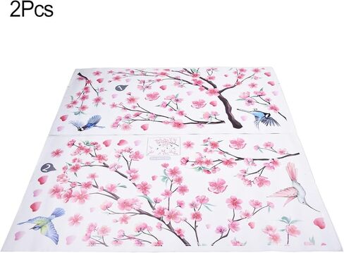 Cherry Blossom Wall Stickers Home Decoration PVC Transparent Film Waterproof for Living Room Bedroom Office Wall Decor in Saudi Arabia