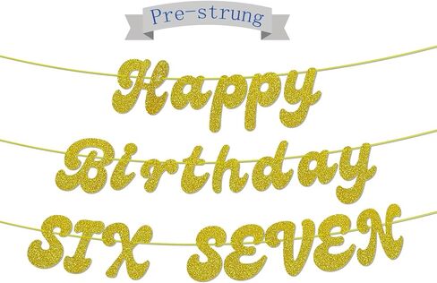 لافتة لامعة ذهبية لامعة لعيد الميلاد الستة السبعة، 6 7 زينة لعيد الميلاد، مرحبًا سبعة، لوازم زينة عيد الميلاد السابع السعيد للأولاد والبنات (مثبتة مسبقًا) in Kuwait