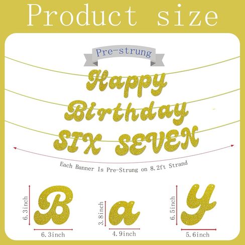 لافتة لامعة ذهبية لامعة لعيد الميلاد الستة السبعة، 6 7 زينة لعيد الميلاد، مرحبًا سبعة، لوازم زينة عيد الميلاد السابع السعيد للأولاد والبنات (مثبتة مسبقًا) in Kuwait