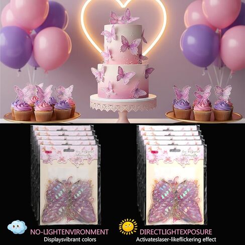 50 قطعة من ملصقات الفراشات ثلاثية الأبعاد - ملصقات حائط على شكل فراشات من مادة PVC قابلة للإزالة، ملصق فني جداري متعدد المقاسات يمكنك صنعه بنفسك لتزيين حفلات غرفة النوم والفصل الدراسي (وردي) in Kuwait