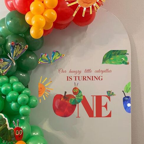 Our Hungry Little Caterpillar is Turning One Decal - Caterpillar Theme Baby 1st Birthday Party Decoration Stickers,First Birthday Party Supplies for Boys Girls (Caterpillar One Green) in Saudi Arabia