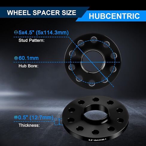 فواصل عجلة HHCSOP 5x4.5 1/2 بوصة 5x114.3 محولات عجلة مزورة مع 60.1 مم مركزية لتويوتا كامري RAV4 هايلاندر سيينا أفالون لكزس RX350 RX450h لكزس ES300 ES300h ES350 IS250 IS350 GS300 in Saudi Arabia