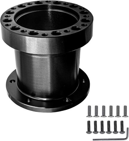 Aluminium Steering Wheel Hub Adapter Spacer 76MM 3 Inch for Personal or Racing Car Modification Steering Wheel Heightening Increase Height 7.6CM(Black) in Saudi Arabia