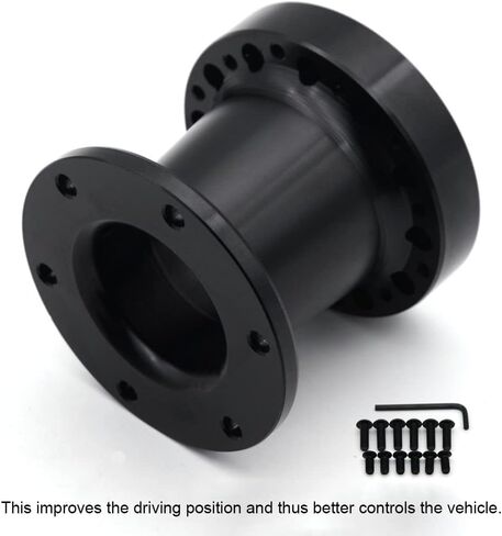 Aluminium Steering Wheel Hub Adapter Spacer 76MM 3 Inch for Personal or Racing Car Modification Steering Wheel Heightening Increase Height 7.6CM(Black) in Saudi Arabia