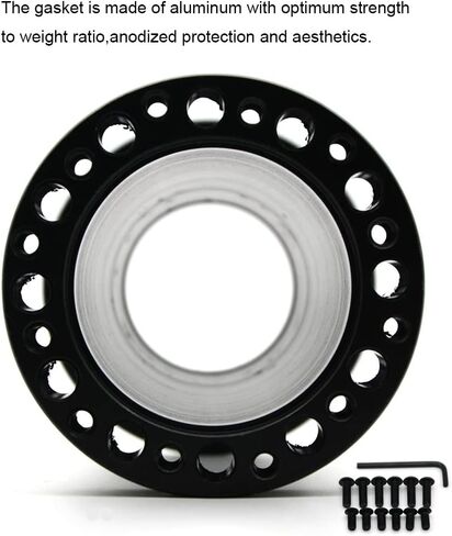 Aluminium Steering Wheel Hub Adapter Spacer 76MM 3 Inch for Personal or Racing Car Modification Steering Wheel Heightening Increase Height 7.6CM(Black) in Saudi Arabia