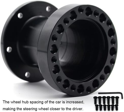 Aluminium Steering Wheel Hub Adapter Spacer 76MM 3 Inch for Personal or Racing Car Modification Steering Wheel Heightening Increase Height 7.6CM(Black) in Saudi Arabia