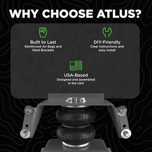 مجموعة تعليق أكياس الهواء Atlus Engineered By Air Lift A5000 لـ 94-01 Ram 1500، 94-02 Ram 2500/3500 2WD/4WD، 80-96 F-100/150، 99-04 F-250/F-350 2WD/4WD (يستبدل عزم الدوران وFirestone 2071) - AA20710 in Kuwait