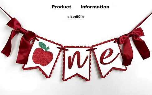 Apple One High Chair Banner - First/1st Birthday Decorations,Red And Black Banner, Bow Girl 1st Birthday Party Decorations Banner, Apple of My Eye Themed Decor (Apple One) in Kuwait