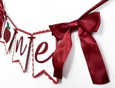 Apple One High Chair Banner - First/1st Birthday Decorations,Red And Black Banner, Bow Girl 1st Birthday Party Decorations Banner, Apple of My Eye Themed Decor (Apple One) in Kuwait